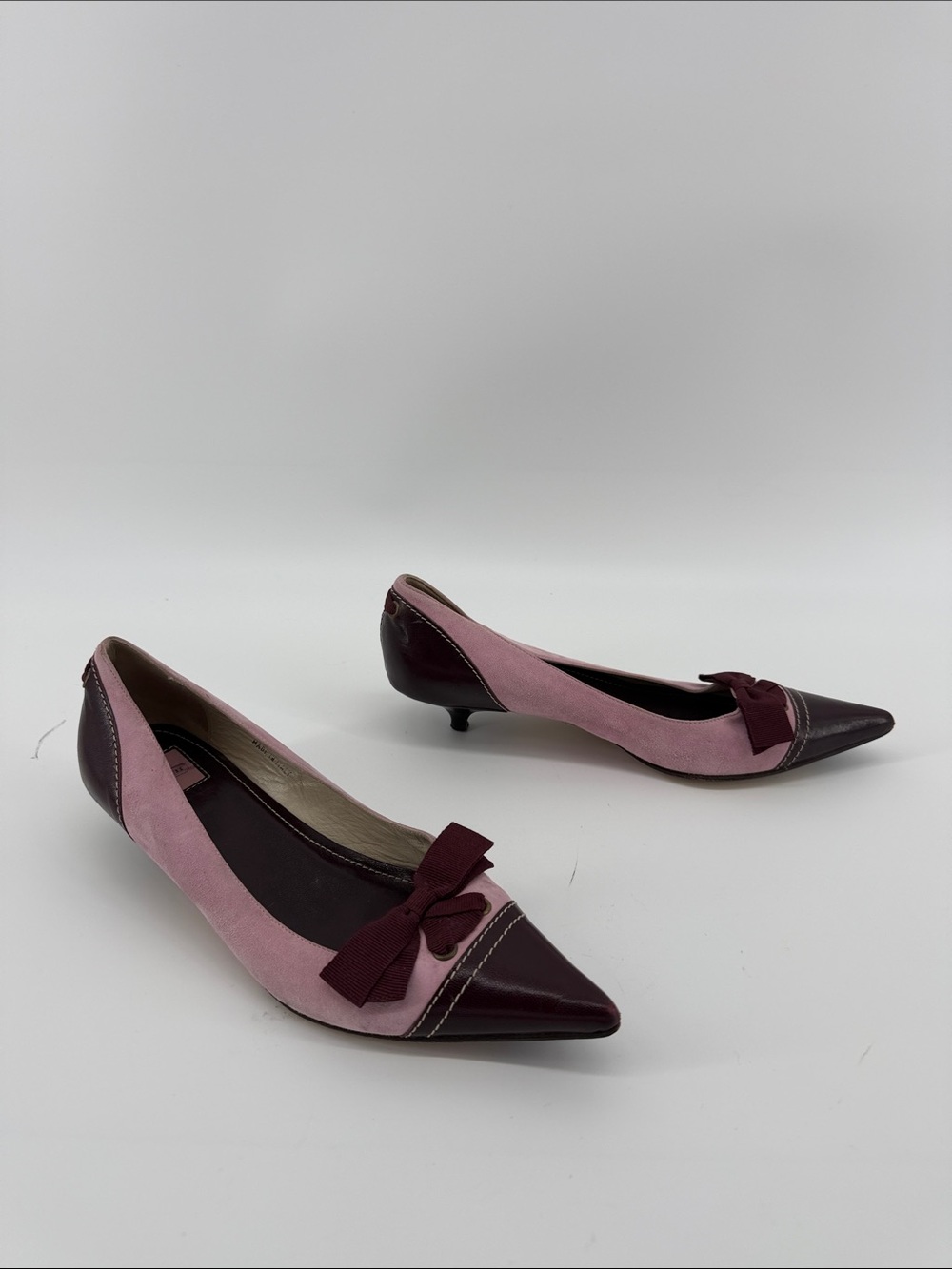 Vintage Y2K Coach Tulla Kitten Heels in Pink and Maroon 7.5B S38